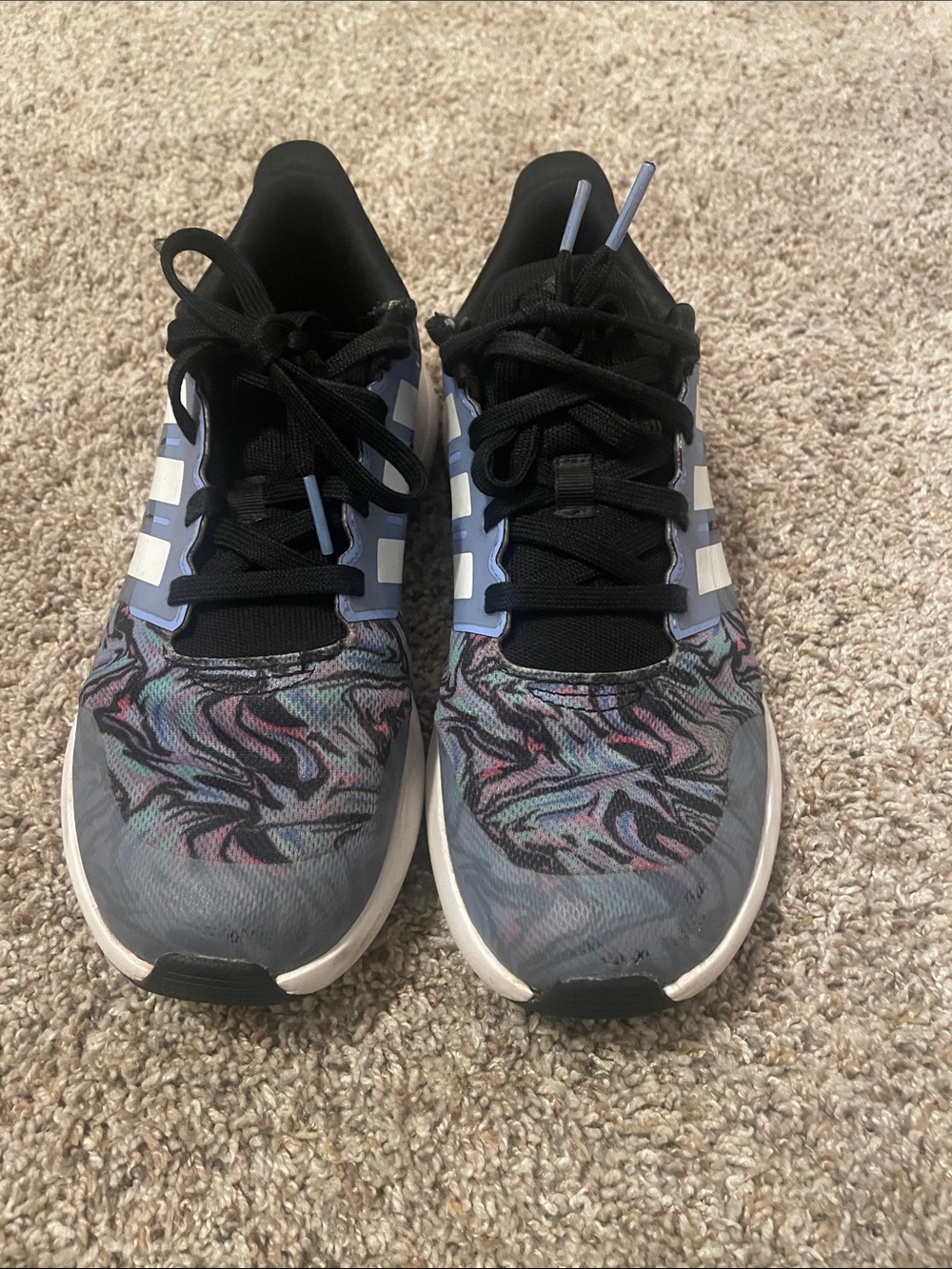 adidas Women’s Black Gray Multicolor Pattern Athletic Sneakers